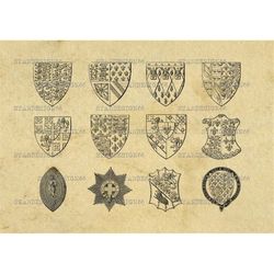 digital svg png jpg old emblems, medieval, heraldic, shield, wappen, silhouette, clipart, vector, instant download