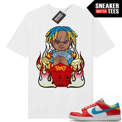 fruity pebbles dunk sneaker match tees white 'trap chucky'