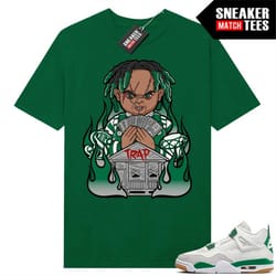 pine green 4s to match sneaker match tees green 'trap chucky'