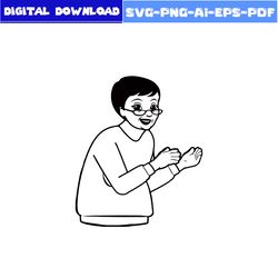 gracie's corner grandma outline svg, gracie's corner svg, grandma svg, cartoon svg, png pdf eps dxf digital flie