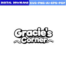 Gracie's Corner Logo Outline Svg, Gracie's Corner Clipart, Gracie's Corner Svg, Cartoon Svg, Png Pdf Eps Digital File