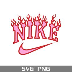 nike logo valentine pink fire svg, nike svg, valentine day svg, valentine pink fire svg, png digital file