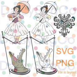 stretching portrait inspired, haunted mansion, girl on a tightrope , svg, png, cut file for cricut
