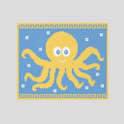 Crochet C2C Funny Octopus graphgan blanket pattern PDF Download