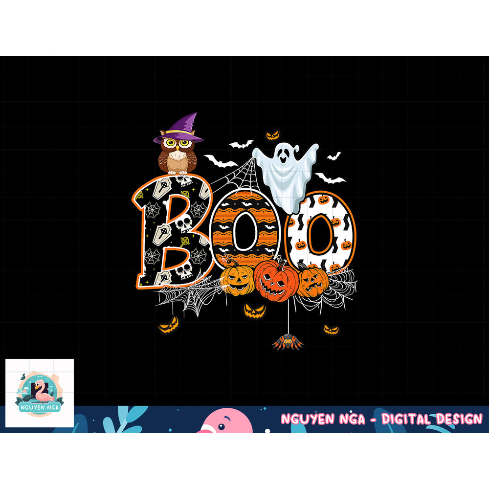 Boo Creepy Owl Pumpkin Ghost Funny Halloween Costume png, sublimation copy.jpg