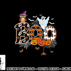 boo creepy owl pumpkin ghost funny halloween costume png, sublimation copy