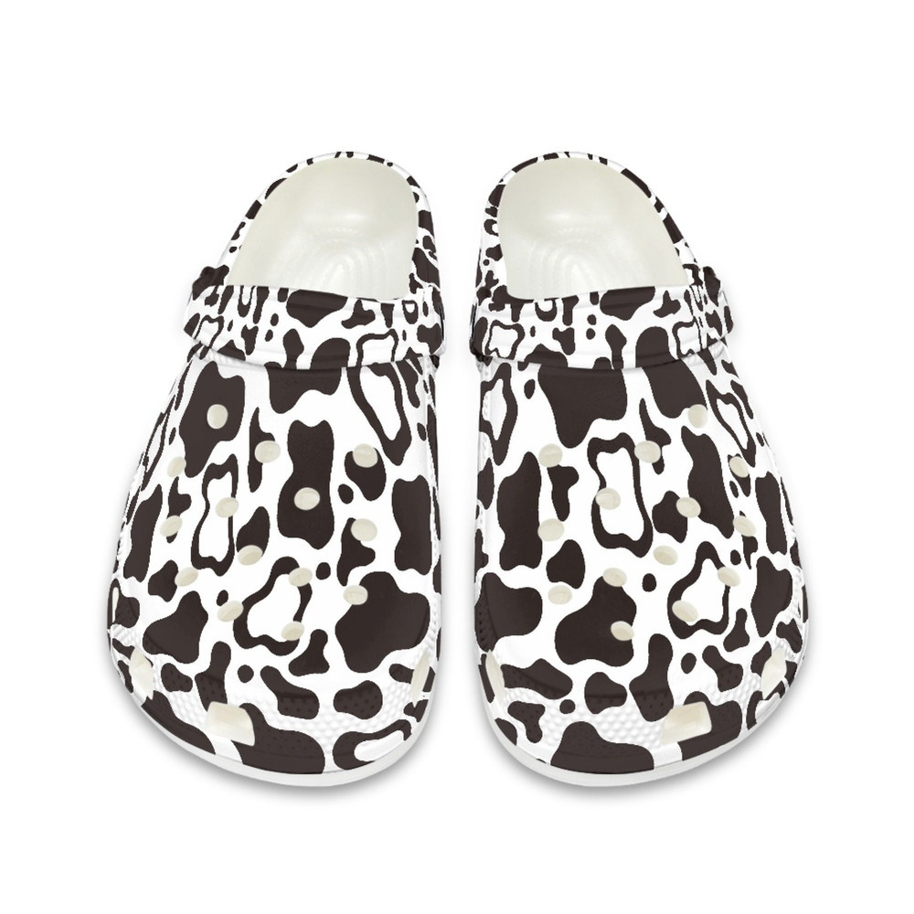 Cow Crocs , Cute Black  Blue  Brown  Pink Cow Adult Clog Shoes , EU Size 29-48.jpg