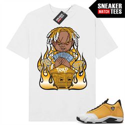 Ginger 14s to match Sneaker Match Tees White 'Trap Chucky'