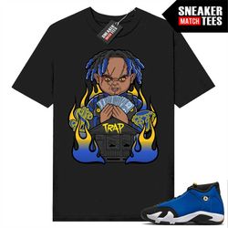 Laney 14s to match Sneaker Match Tees Black 'Trap Chucky'