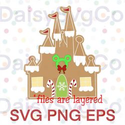 mickey inspired gingerbread castle, christmas castle,gingerbread cookie castle, svg, png, eps