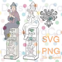 stretching portrait inspired, haunted mansion, widow on gravestone svg, png, cut file for cricut