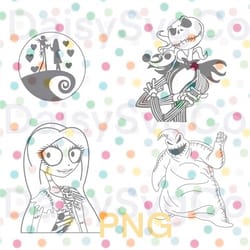 jack skellington-nightmare before christmas inspired , sally, oogie boogie png cut file for cricut