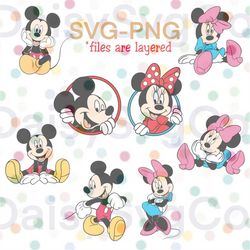 mickey and minnie character images bundle svg and png bundle for cricut