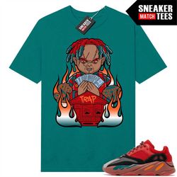 Yeezy 700 Hi-Res Red shirts to match Sneaker Match Tees Jade Green 'Trap Chucky'