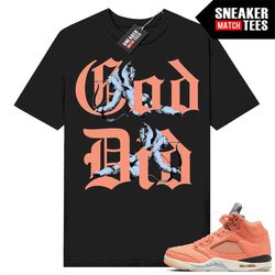 dj khaled 5s to match sneaker match tees black 'god did'