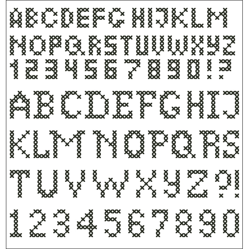 Small cross stitch alphabet PDF/ monogram little block font/ | Inspire ...