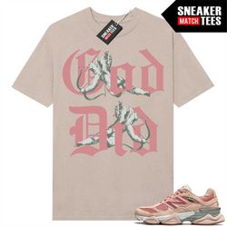 new balance joefreshgoods to match sneaker match tees light tan 'god did'