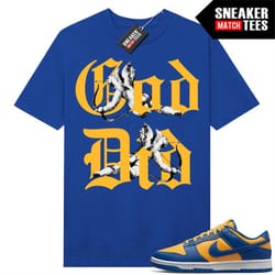 ucla dunk low to match sneaker match tees royal 'god did'