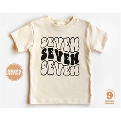 7th birthday toddler shirt - seven seven seven birthday shirt - seventh birthday natural youth tee 5779-c