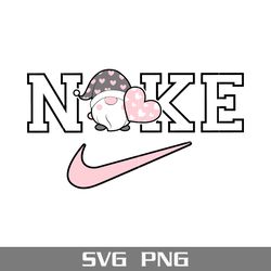 valentine gnome nike svg, nike logo svg, gnome svg, png digital file