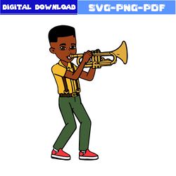 gracie's boy with saxophone svg, gracie's boy svg, gracie's corner svg, boy svg, cartoon svg, png eps dxf file