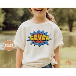 7th birthday toddler shirt - seven kids birthday shirt - seventh birthday natural toddler tee 5748