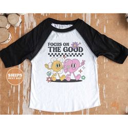 toddler t-shirt - focus on the good kids retro tshirt - retro natural infant, toddler & youth tee 5735