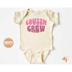 cousin crew baby onesie - boho retro kids bodysuit - cute cousin crew natural baby onesie 5713