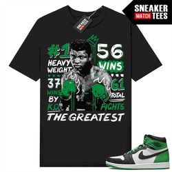 lucky green 1s  sneaker match tees black 'greatest'