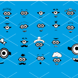 minions faces svg vector bundle svg-png-eps-dxf