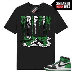 Lucky Green 1s  Sneaker Match Tees Black 'Drippin 23'