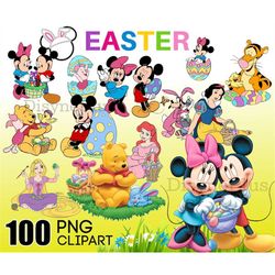 mickey easter clipart, kids easter png, winnie pooh easter clip art, easter bunny png, spring break vacation png, spring