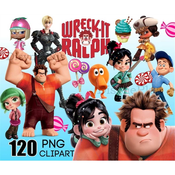 W Rieck It Ralph Wreck it Ralph Clipart, Wreck it Ralph PNG, Digital Download | Inspire ...