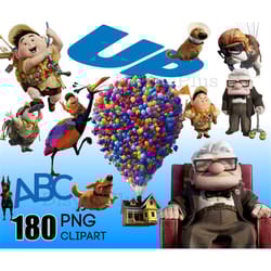 up png clipart digital download, movie clip art printing, up sublimation, boy scout iron cricut, carl russell birthday,