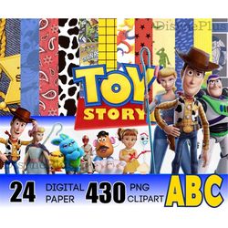 toy story digital paper, toy story clipart, toy story png instant download, toy story 4 buzz woody printable, scrapbook