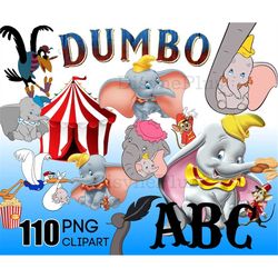 dumbo clipart digital download, png baby dumbo shirts birthday invitation, dumbo baby shower printables transparent back