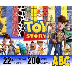 toy story digital paper, toy story png clipart, digital download, toy story 4 image, buzz woody printable, scrapbook pap