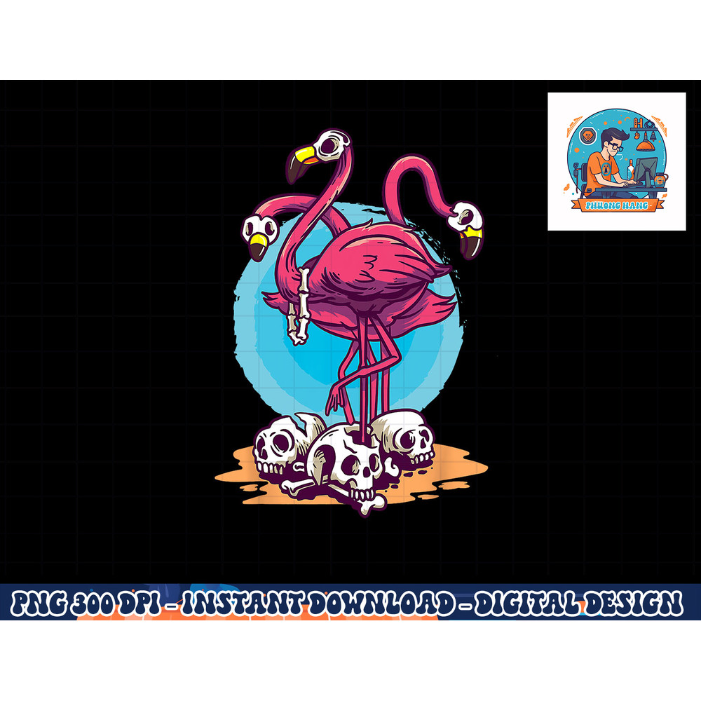 Creepy Flamingo Halloween Horror Skull png, sublimation copy.jpg