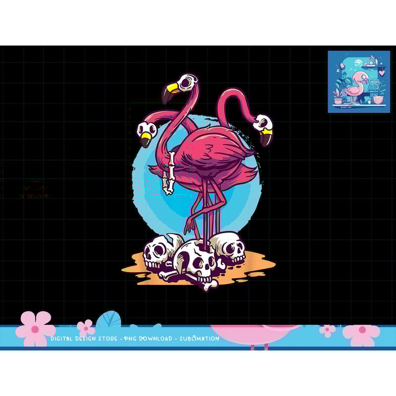 Creepy Flamingo Halloween Horror Skull png, sublimation copy.jpg