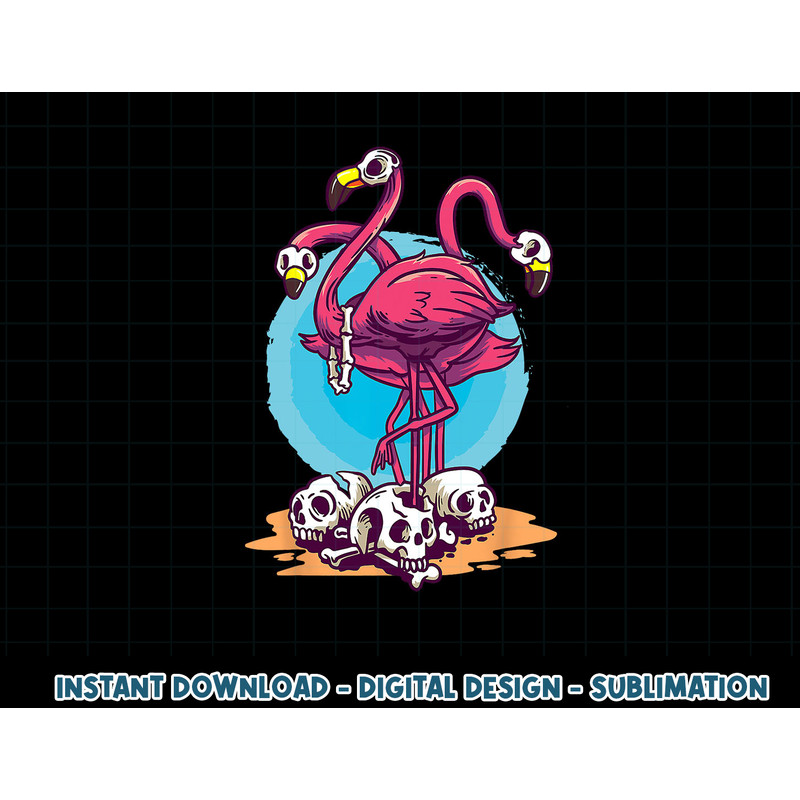 Creepy Flamingo Halloween Horror Skull png, sublimation copy.jpg