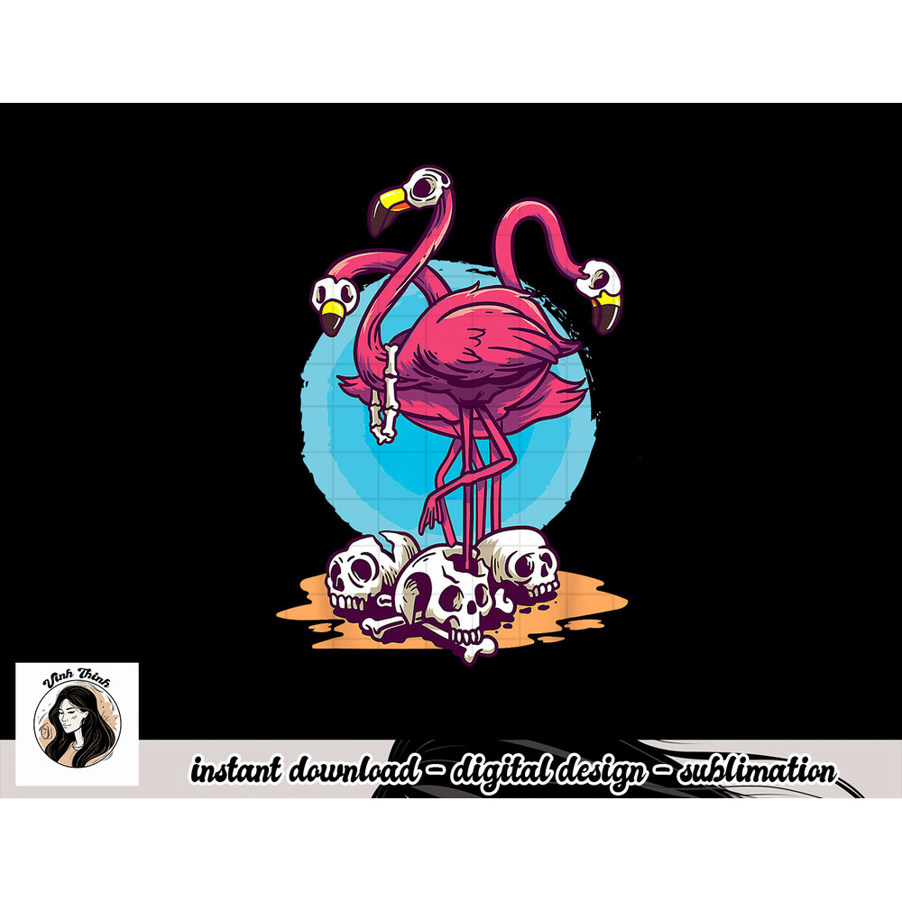 Creepy Flamingo Halloween Horror Skull png, sublimation copy.jpg