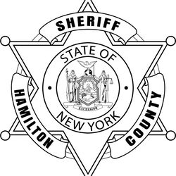 HAMILTON SHERIFF BADGE NY VECTOR LINE ART FILE Black white vector outline or line art file