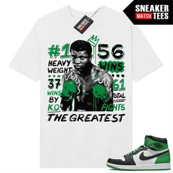 lucky green 1s  sneaker match tees white 'greatest'