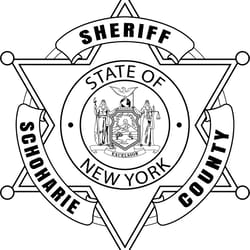 schoharie sheriff badge ny vector line art file black white vector outline or line art file