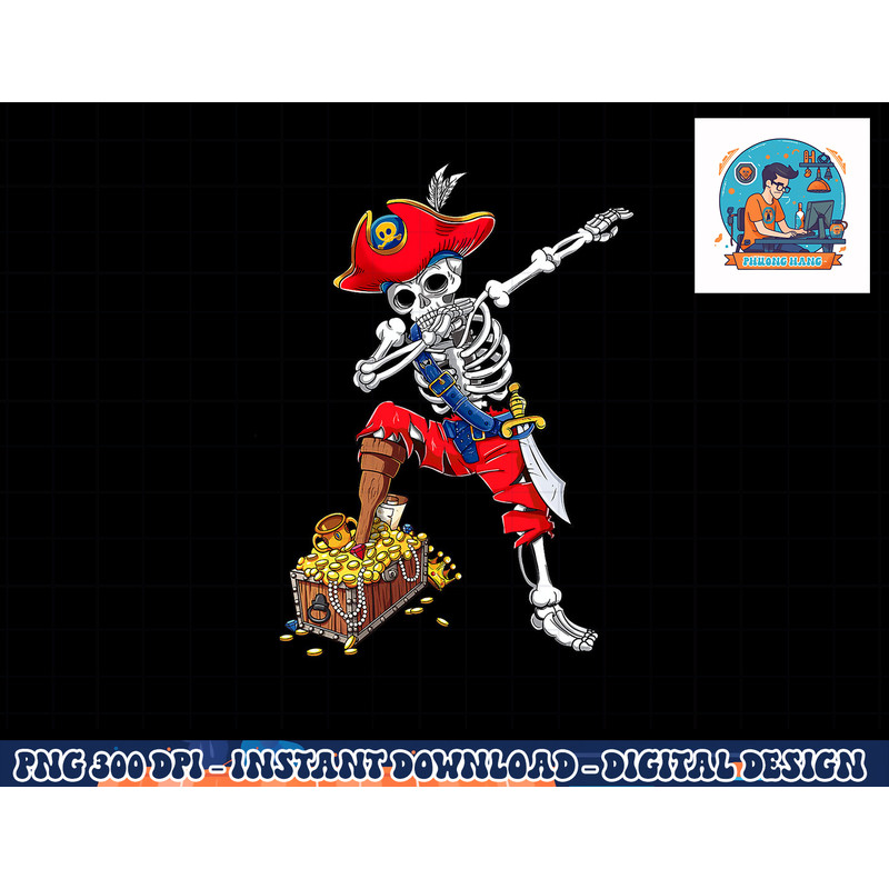 Dabbing Pirate Skeleton Dab Kids Halloween Costume Gift png, sublimation copy.jpg