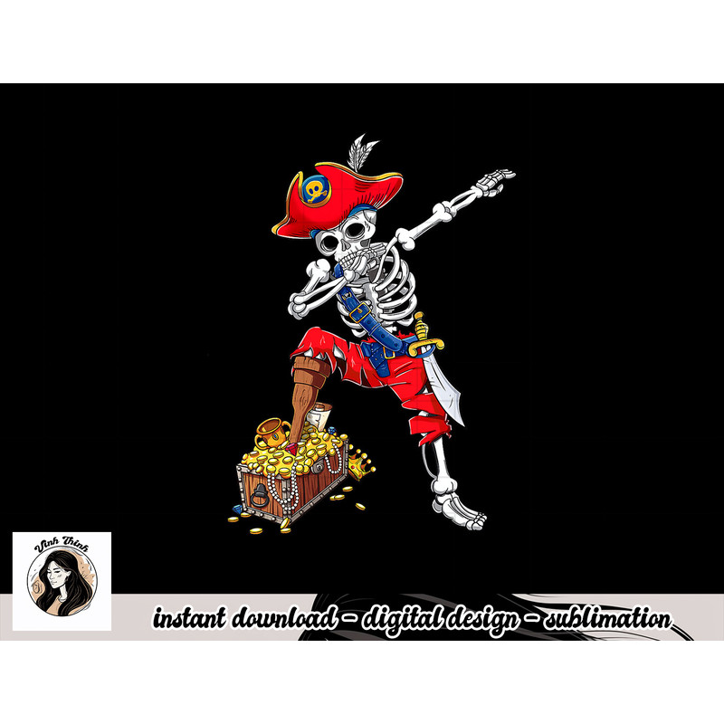 Dabbing Pirate Skeleton Dab Kids Halloween Costume Gift png, sublimation copy.jpg