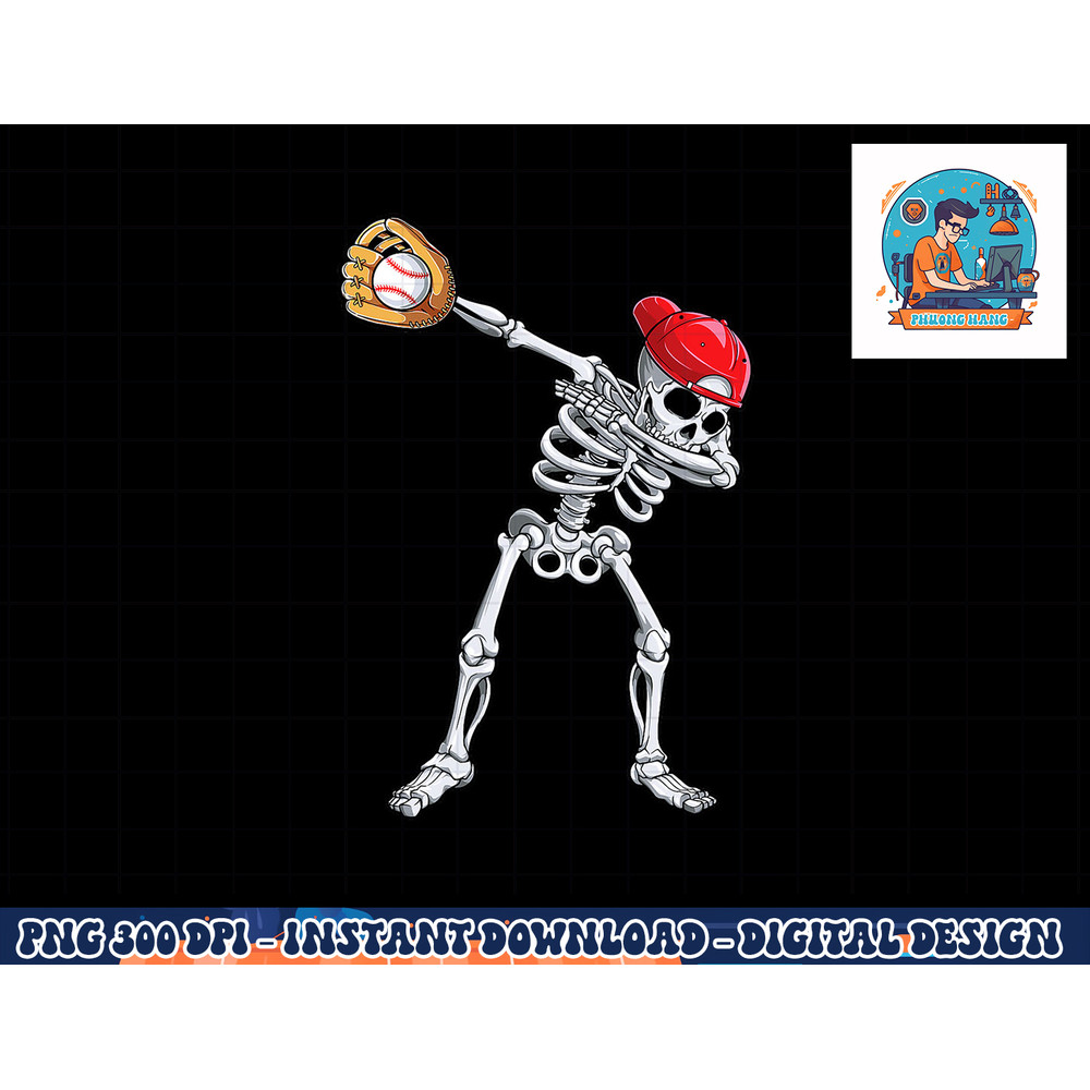 Dabbing Skeleton Baseball Halloween Player Catcher Pitcher png, sublimation copy.jpg