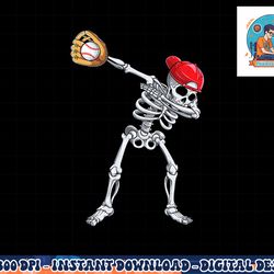 dabbing skeleton baseball halloween player catcher pitcher png, sublimation copy