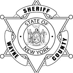 WAYNE SHERIFF BADGE NY VECTOR LINE ART FILE Black white vector outline or line art file