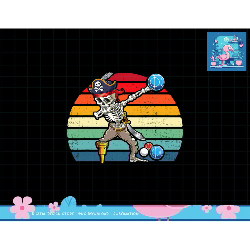 Dabbing Skeleton Pirate Bocce Ball Boccie Halloween Bocci png, sublimation copy.jpg
